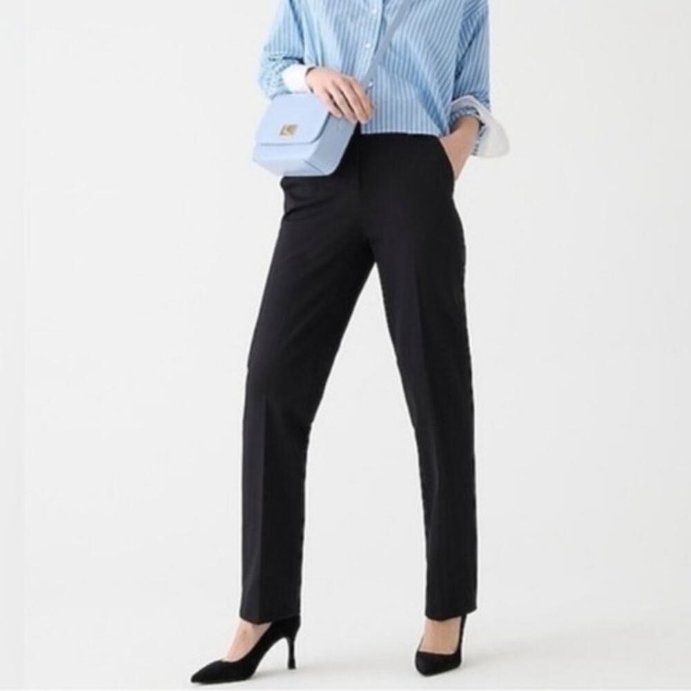 J. Crew Kate black straight leg bi stretch pants slacks office